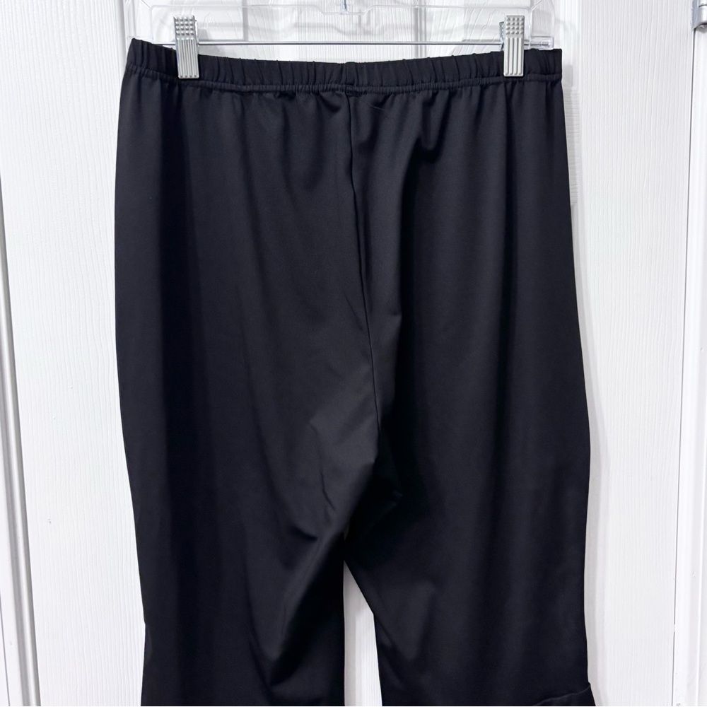 Flare Crop Black Stretchy Pull On Asymmetrical Pant Women’s Plus Size 1X - Picture 5 of 7